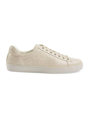 Ace GG Embossed Low Top Sneakers White - GUCCI - BALAAN 1