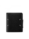 Stitch Logo Zipper Half Wallet Black - MAISON MARGIELA - BALAAN 1