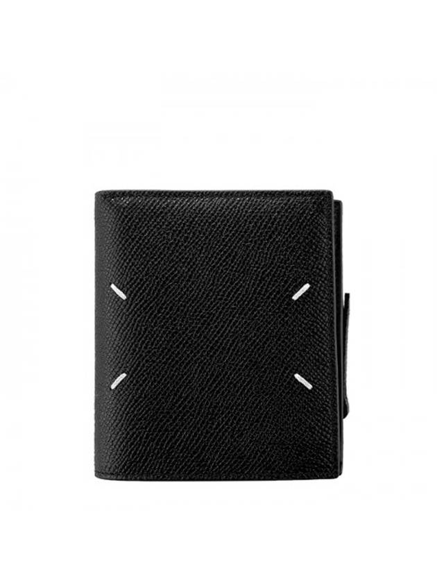 Stitch Logo Zipper Half Wallet Black - MAISON MARGIELA - BALAAN 1