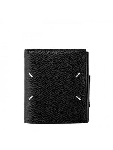 Stitch Logo Zipper Half Wallet Black - MAISON MARGIELA - BALAAN 1