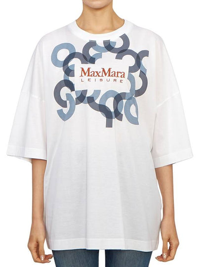 Satrapo Embroidered Logo Oversized Short Sleeve T-Shirt White - MAX MARA - BALAAN 2