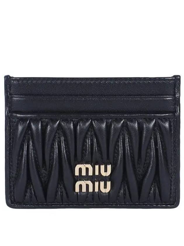 Matelasse Nappa Leather Card Wallet Black - MIU MIU - BALAAN 2