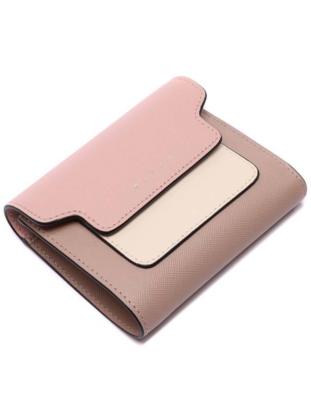 Saffiano Tri-Fold Half Wallet Pink - MARNI - BALAAN 6