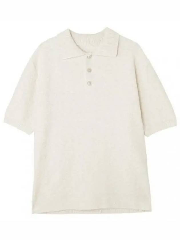 Nostalgic Boucle Knit Polo Shirt Off White - MAISON MARGIELA - BALAAN 2