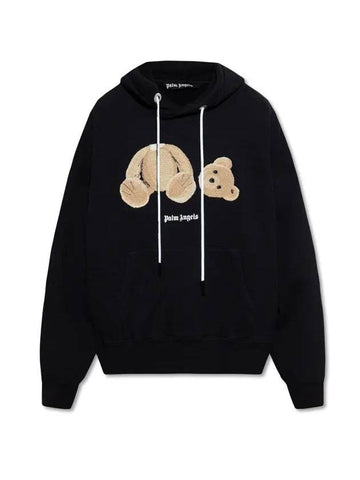 Bear Print Hoodie Black - PALM ANGELS - BALAAN 1