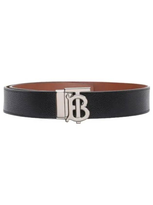 Reversible Monogram Leather Belt Black - BURBERRY - BALAAN 2