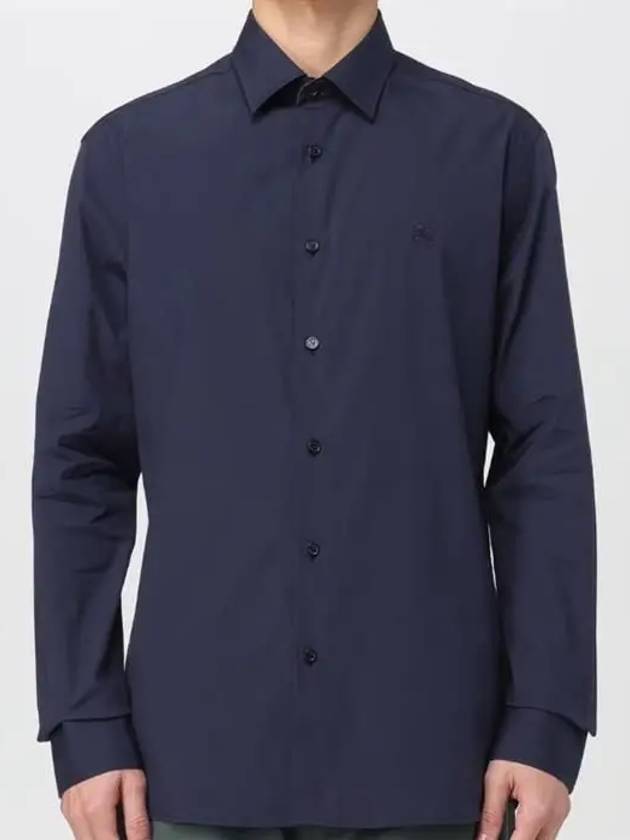 EKD Stretch Cotton Long Sleeve Shirt Blue - BURBERRY - BALAAN 5