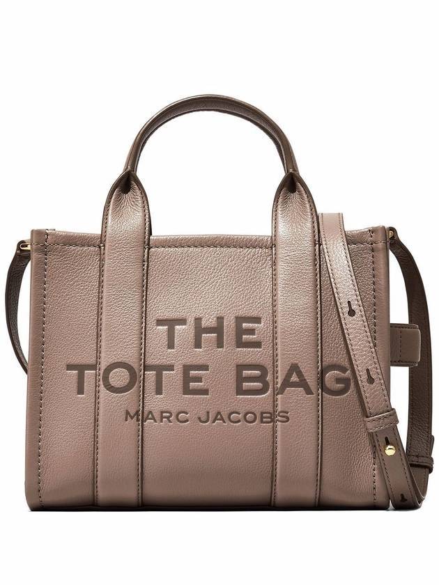 Logo Medium Leather Tote Bag Brown - MARC JACOBS - BALAAN 1