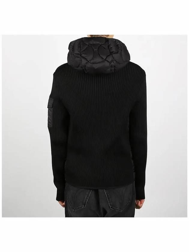 Padded Hooded Cardigan Black - MONCLER - BALAAN 5