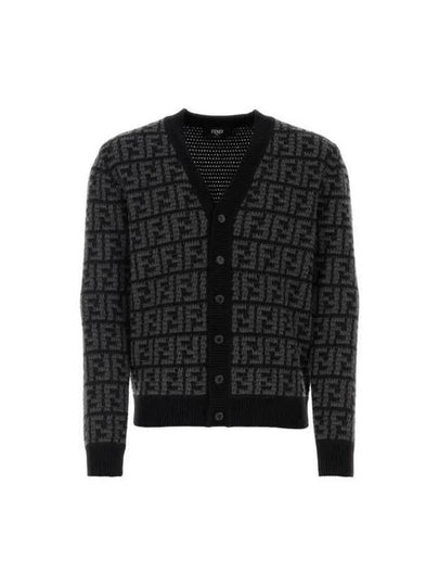 FF Motif Cashmere Cardigan Black - FENDI - BALAAN 2