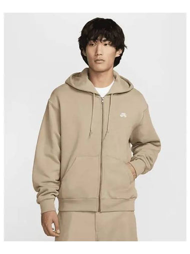 SB Full Zip Fleece Skateboarding Hoodie Khaki White FZ8797 247 726996 - NIKE - BALAAN 1