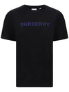 Logo Print Cotton Short Sleeve T-Shirt Black - BURBERRY - BALAAN 1