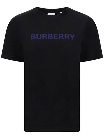 Logo Print Cotton Short Sleeve T-Shirt Black - BURBERRY - BALAAN 1