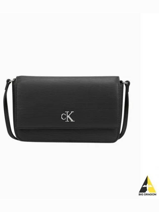 JEANS Women s Black CKJ Minimal Monogram Wallet Chain Cross Bag DP1659 001 - CALVIN KLEIN - BALAAN 2