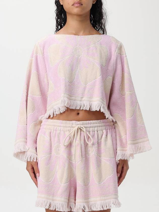 Pop long sleeve towel crop top 1417TSS244_PINC - ZIMMERMANN - BALAAN 2