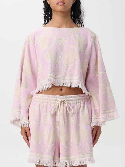 Pop long sleeve towel crop top 1417TSS244_PINC - ZIMMERMANN - BALAAN 2