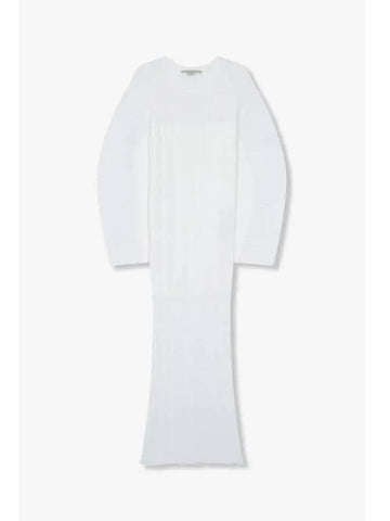 STELLA McCARTNEY slim fit ribbed knit dress white - STELLA MCCARTNEY - BALAAN 1