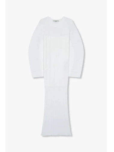 STELLA McCARTNEY slim fit ribbed knit dress white - STELLA MCCARTNEY - BALAAN 1