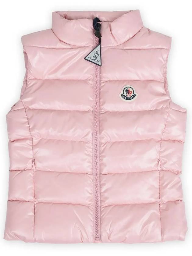 Kids GHANY logo patch padded vest pink 1A52810 68950 523 12 14A adult wearable - MONCLER - BALAAN 3