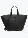 McGraw Carryall Double T Leather Tote Bag Black - TORY BURCH - BALAAN 2