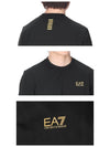 EA7 Gold Logo Sweatshirt Sweatshirt Black - EMPORIO ARMANI - BALAAN.