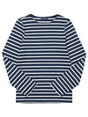 9858 MARINE ECRU Minquire Modern Stripe Long Sleeve T Shirt - SAINT JAMES - BALAAN 1