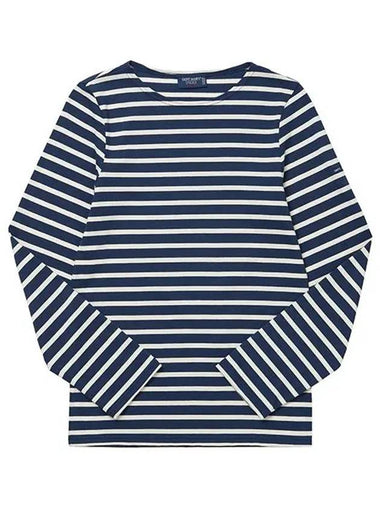 9858 MARINE ECRU Minquire Modern Stripe Long Sleeve T Shirt - SAINT JAMES - BALAAN 1