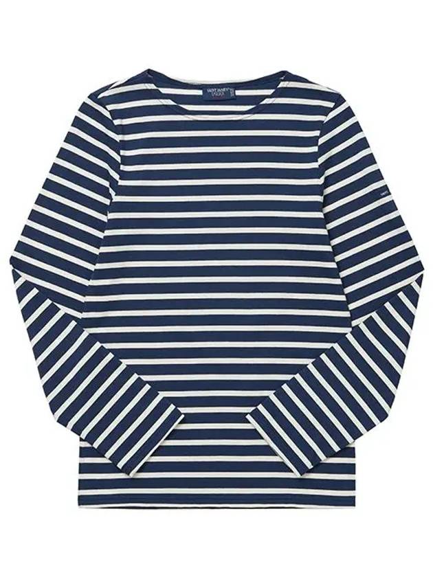 9858 MARINE ECRU Minquire Modern Stripe Long Sleeve T Shirt - SAINT JAMES - BALAAN 3