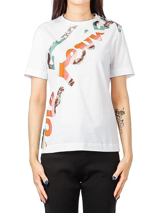 Logo Print Short Sleeve T-Shirt White - SALVATORE FERRAGAMO - BALAAN 2