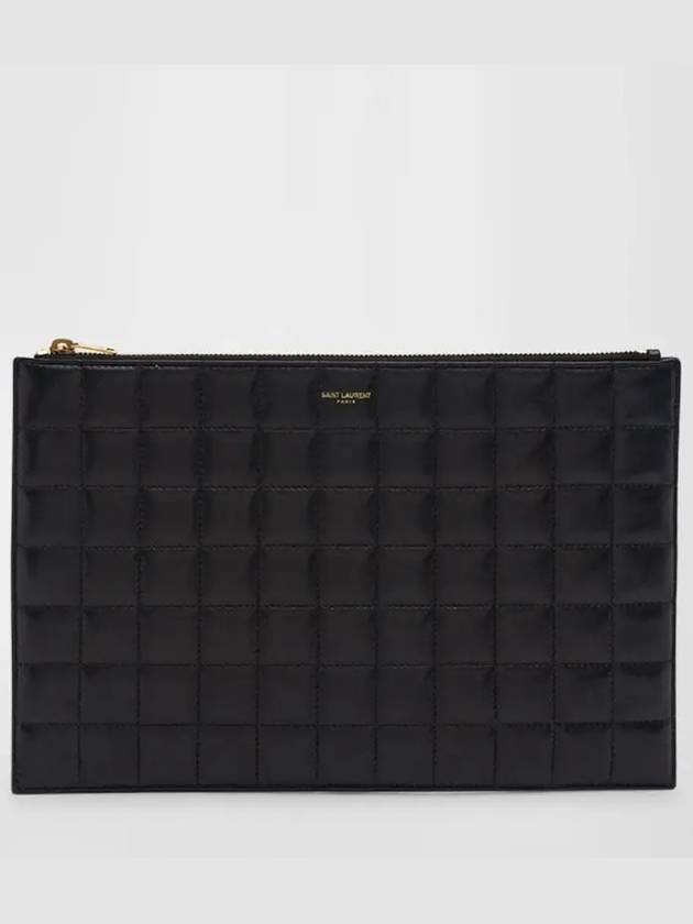 Quilted Leather Card Wallet Black - SAINT LAURENT - BALAAN 2