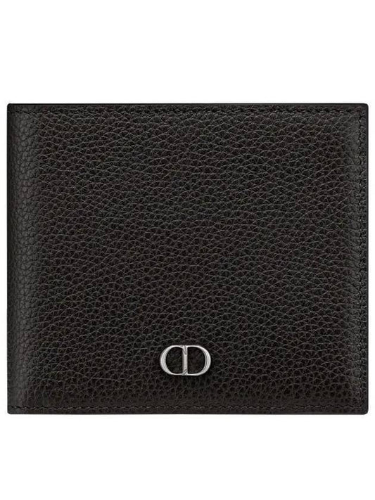 Grain Leather Signature Half Wallet Black - DIOR - BALAAN 1