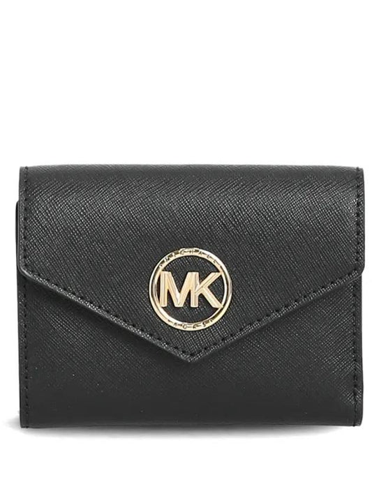 Carmen Medium Saffiano Leather Tri-Fold Half Wallet Black - MICHAEL KORS - BALAAN 1