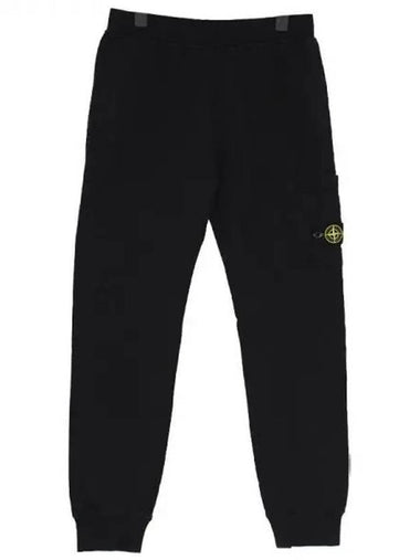 Kids Garment Dyed French Terry Track Pans Black - STONE ISLAND - BALAAN 1