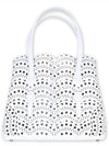 Mina 25 Wave Lux Calfskin Tote Bag White - ALAIA - BALAAN 1