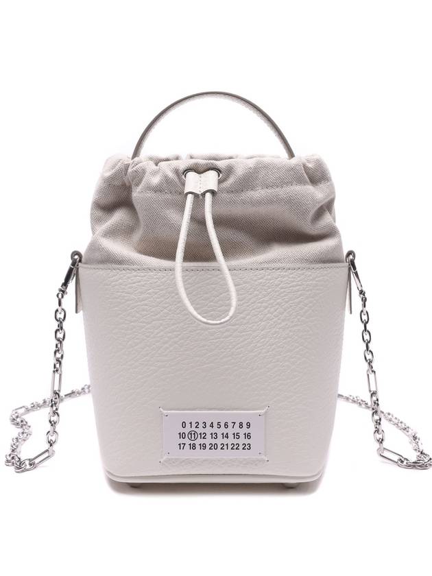 5AC Number Logo Texture Leather Bucket Bag Ivory - MAISON MARGIELA - BALAAN 2