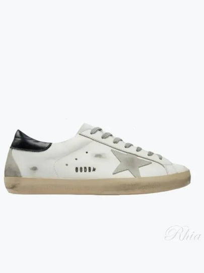 Men's Black Heel Tab Metal Stud Lettering Superstar Low Top Sneakers White - GOLDEN GOOSE - BALAAN 2