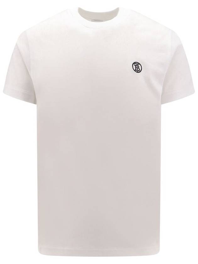 Embroidered Monogram Organic Cotton Short Sleeve T-Shirt White B0651081898 - BURBERRY - BALAAN 2