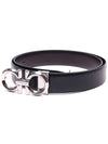 Gancini Buckle Reversible Leather Belt Black - SALVATORE FERRAGAMO - BALAAN 4