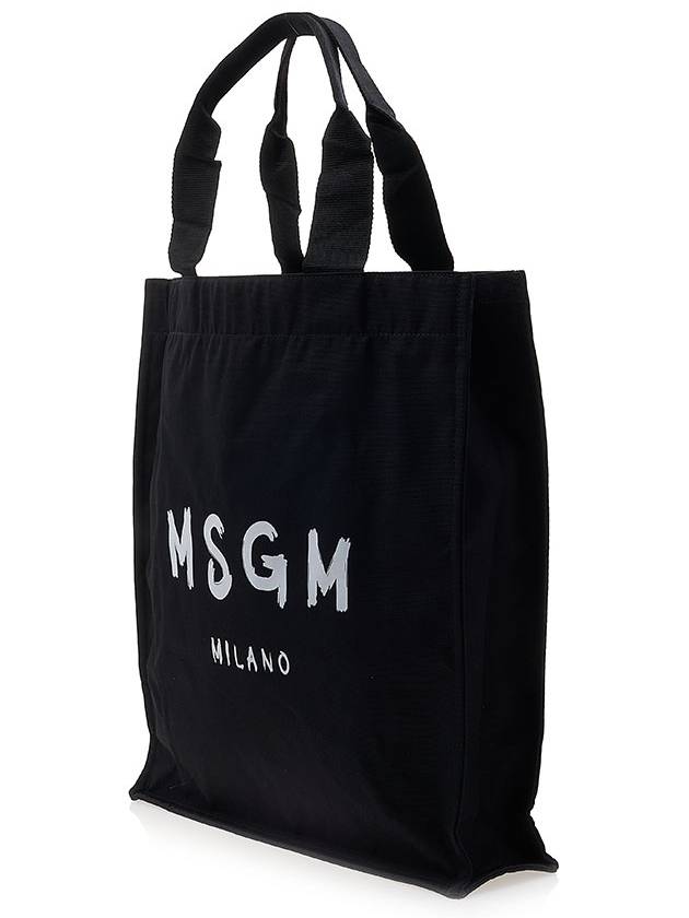 Milano Brushed Logo Tote Bag Black - MSGM - BALAAN 3