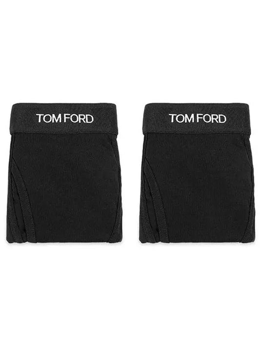 Men's Cotton Boxer Briefs Black 2 Pack - TOM FORD - BALAAN 2