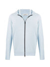 Men's Logo Knit Zip Up Hoodie Sky Blue - STONE ISLAND - BALAAN 1