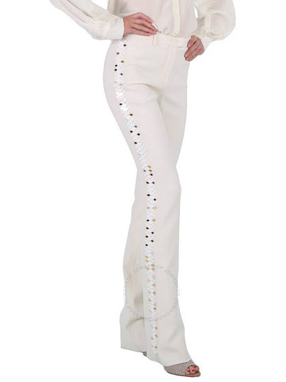 Roberto Cavalli Ladies White Mirror Snake Flared Trousers, Brand Size 38 (US Size 4) - ROBERTO CAVALLI - BALAAN 2