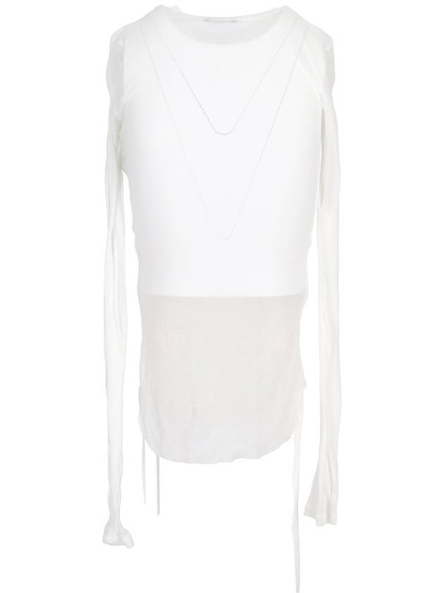 OKE WRINKLED CROPPED LONG SLEEVE TOP LIGHT COTTON - ANN DEMEULEMEESTER - BALAAN 4