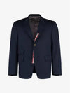 Typewriter Cloth Grosgrain Placket Sport Jacket Navy - THOM BROWNE - BALAAN 3