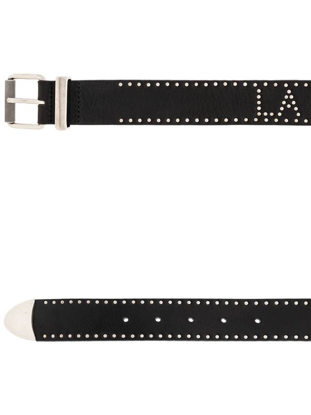 Palm Angels Leather Belt With Studs, Men's, Black - PALM ANGELS - BALAAN 4