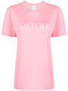 Logo Cotton Short Sleeve T-Shirt Pink - PATOU - BALAAN 1