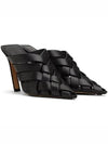 Alfie Intrecciato Leather Mule Heel Black - BOTTEGA VENETA - BALAAN 2