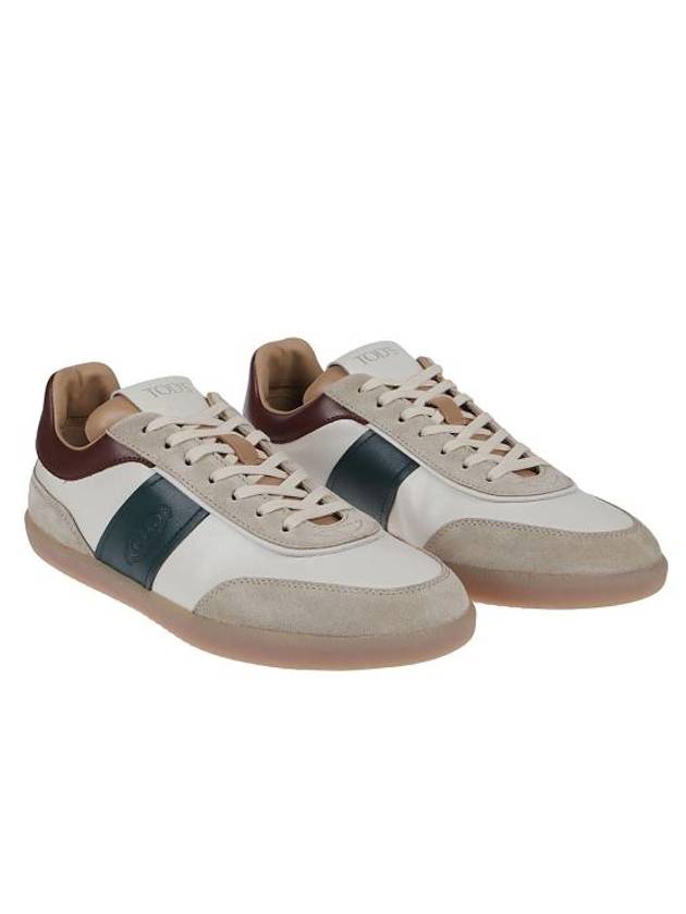 Tricolor Embossed Logo Low-Top Sneakers Brown Beige - TOD'S - BALAAN 3