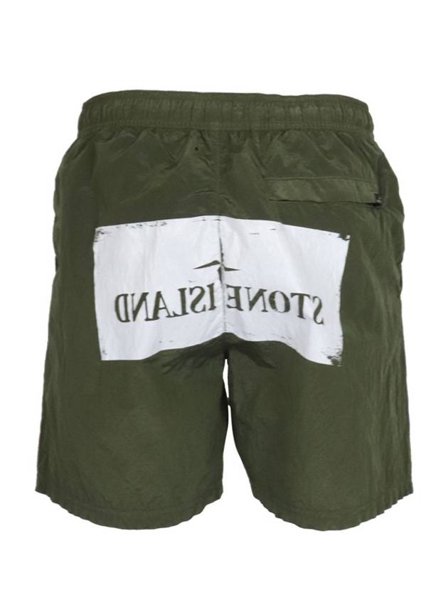 Box Logo Swim Shorts Khaki - STONE ISLAND - BALAAN.