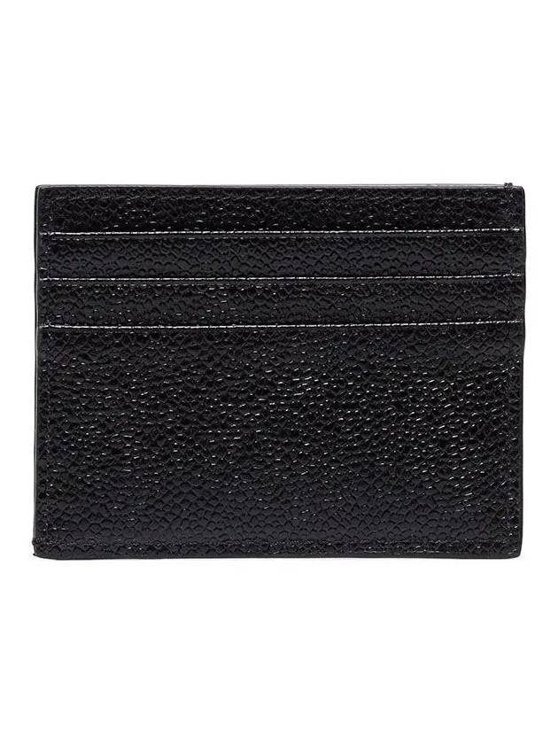 Pebble Grain Leather Stripe Note Compartment Card Wallet Black - THOM BROWNE - BALAAN 4